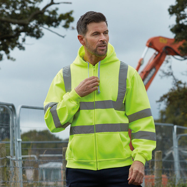 Hi-vis zip hoodie  Thumbnail