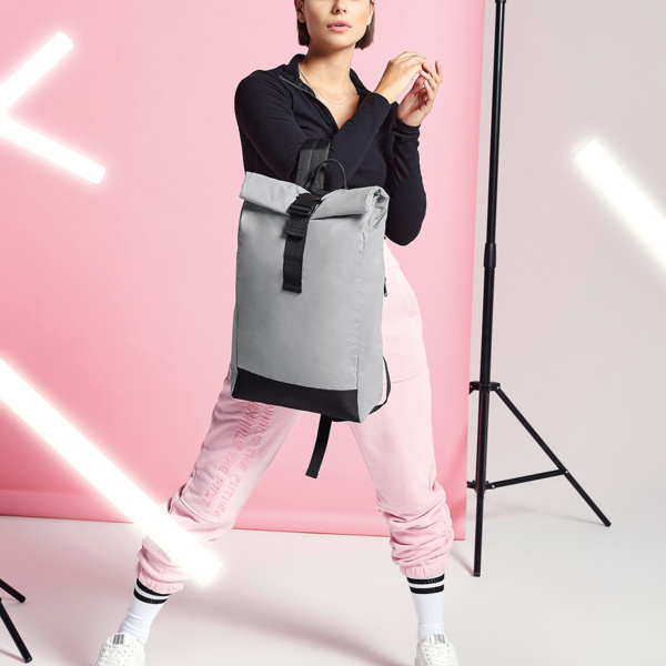 BagBase Reflective Roll-Top Backpack Thumbnail